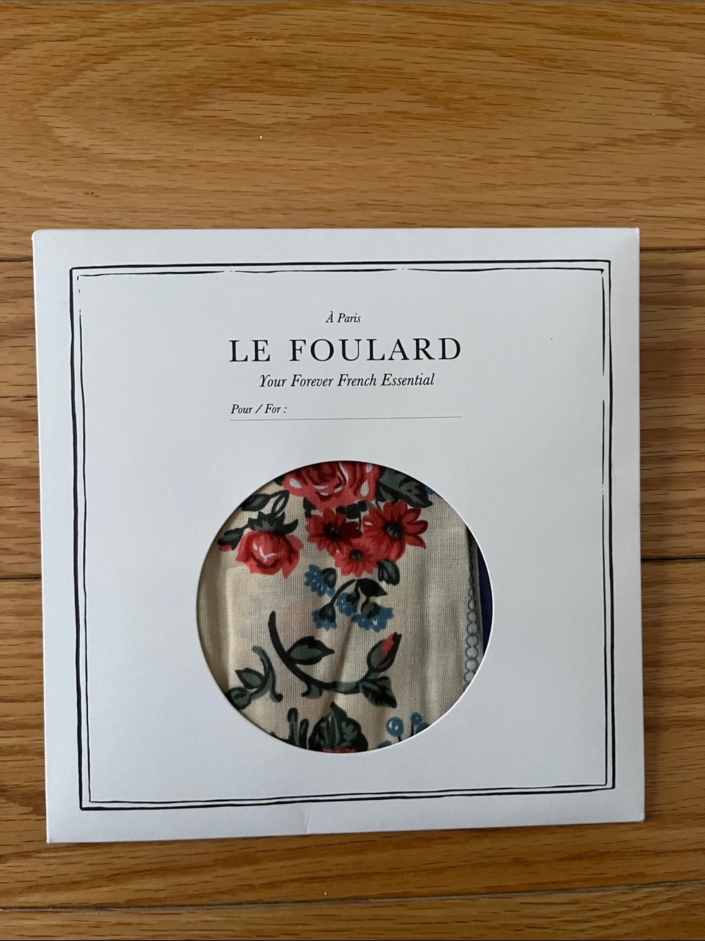 Le Foulard Floral Scarf - Cream with Red & Blue Flowers Sezane BNWT